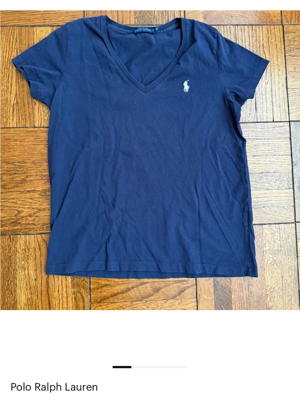 Polo by Ralph Lauren Navy V-Neck Tee with Embroidered Pony